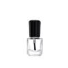 Empty Cylinder 5ml Clear Nail Polish Oil Glass Bottles with Black Screw Brush Lid
