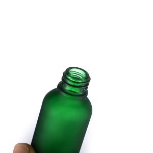 product image 1oz Frosted Green Cosmetic Bottles,Essential Oil Glass Dropper Bottle SK-GEGB007