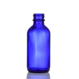 product image 480ml Blue Cosmetic Bottle,Cylinder Boston Glass Oil Bottles SK-BBGB004