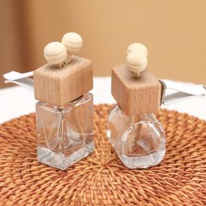product image Hanging Car Air Freshener 15ml Perfume Diffuser Bottle With Wood Cap and Clip SK-CADB006