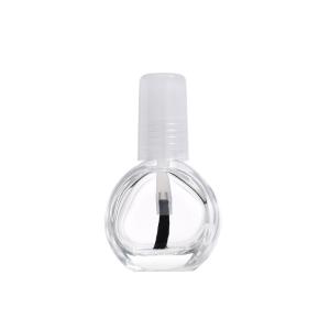 Empty 10ML Glass Nail Polish Bottle Round Glass Nail Polish Bottle With Brush