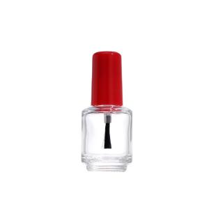 Clear Cylinder 8ml Glass Nail Polish Bottle with Brush Empty Nail Gel Bottles
