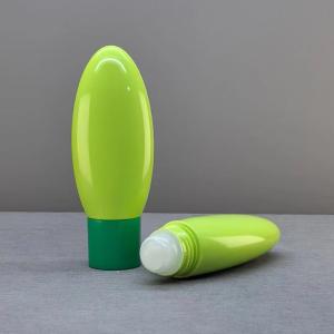 50ml Wholesale Oval Flat Green Plastic Roll on Bottle for Eye Cream Cosmetic Skin Care