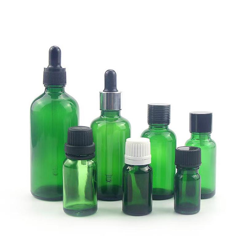 Empty Green Glass Dropper Bottle, Aromatherapy Liquid Glass Bottles