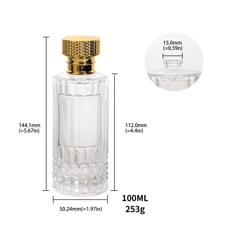 100ml Cylinder Atomizer Perfume Glass Bottle with Sprayer Pump