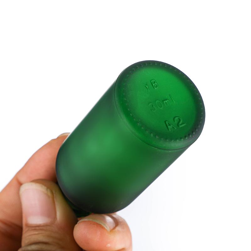 1oz Frosted Green Cosmetic Bottles,Essential Oil Glass Dropper Bottle