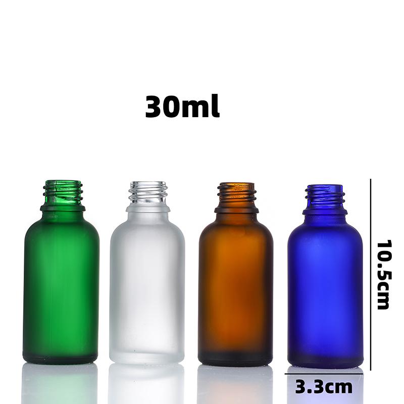 Frosted Blue Empty Cosmetic Oil Dropper Glass Bottles