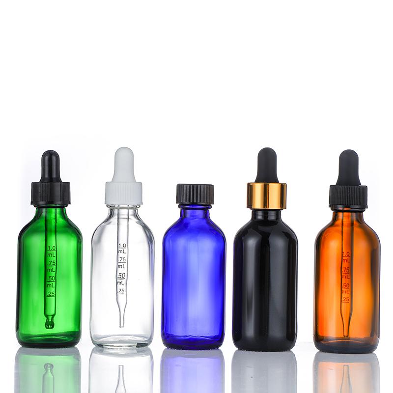 480ml Blue Cosmetic Bottle,Cylinder Boston Glass Oil Bottles
