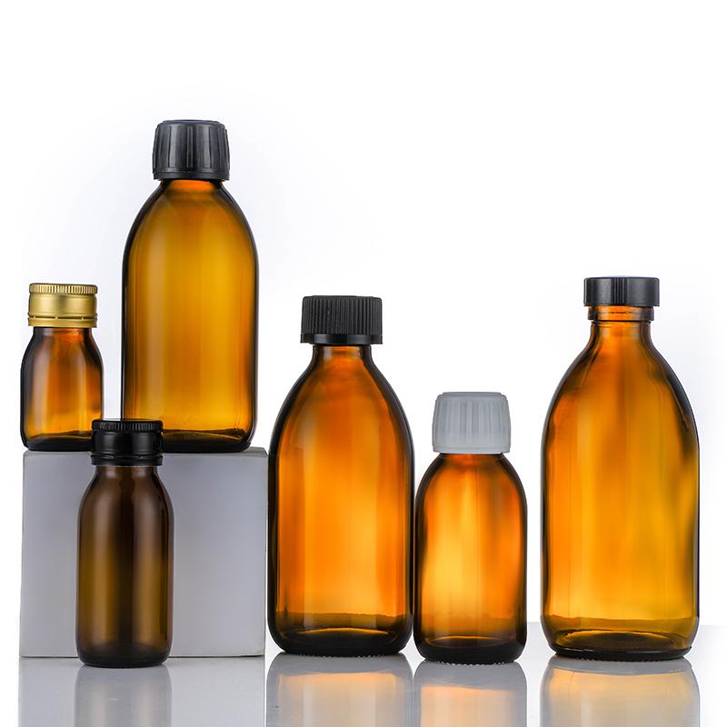 300ml 500ml Pharmaceutical Glass Syrup Bottles with Aluminum Screw Lid