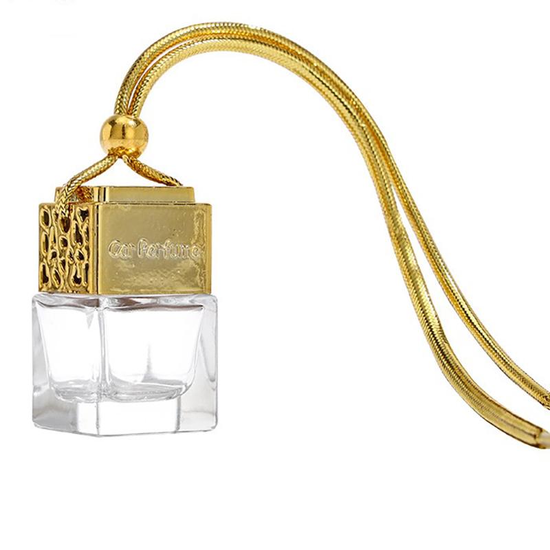 Glass Car Perfume Bottles Pendant, 8ml Perfume Empty Hanging Car Diffuser Bottle