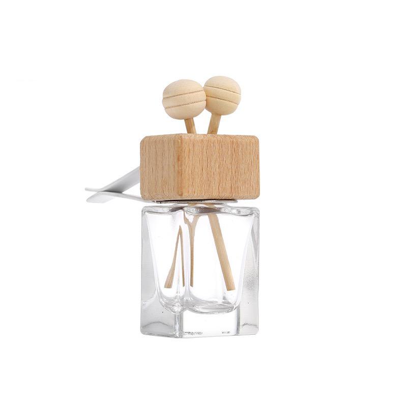 Hanging Car Air Freshener 15ml Perfume Diffuser Bottle With Wood Cap and Clip