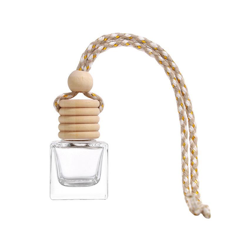 5ml 8ml Empty Square Glass Perfume Bottles with Hanging Rope