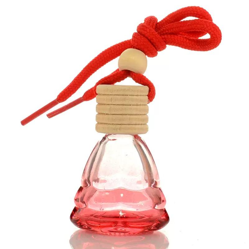 Empty Glass Car Essential Oils Perfume 5ml Pendant Ornament Rose Shape Fragrance Packing Bottles