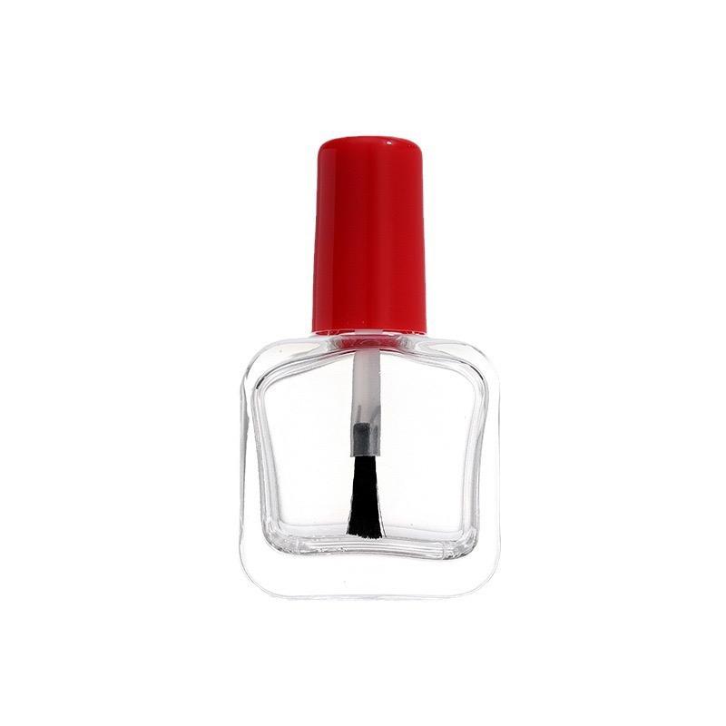 Square Glass Nail Polish Bottle 10ML Empty Gel Nail Polish Bottle With Brush