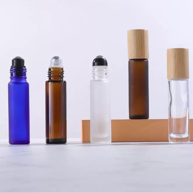 Fragrance Oil Rollon Bottle 5ml 10ml Essential Oil Rollon Bottle With Bamboo Lids