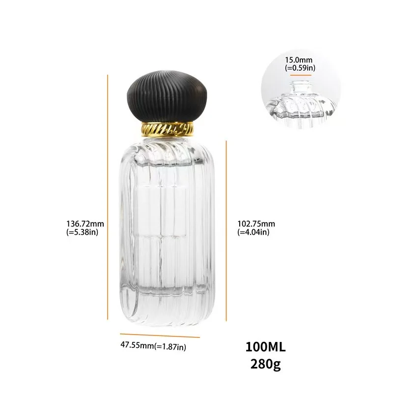 product image 100ml Unique Shape Clear Glass Perfume Spray Bottles SK-PGB100B