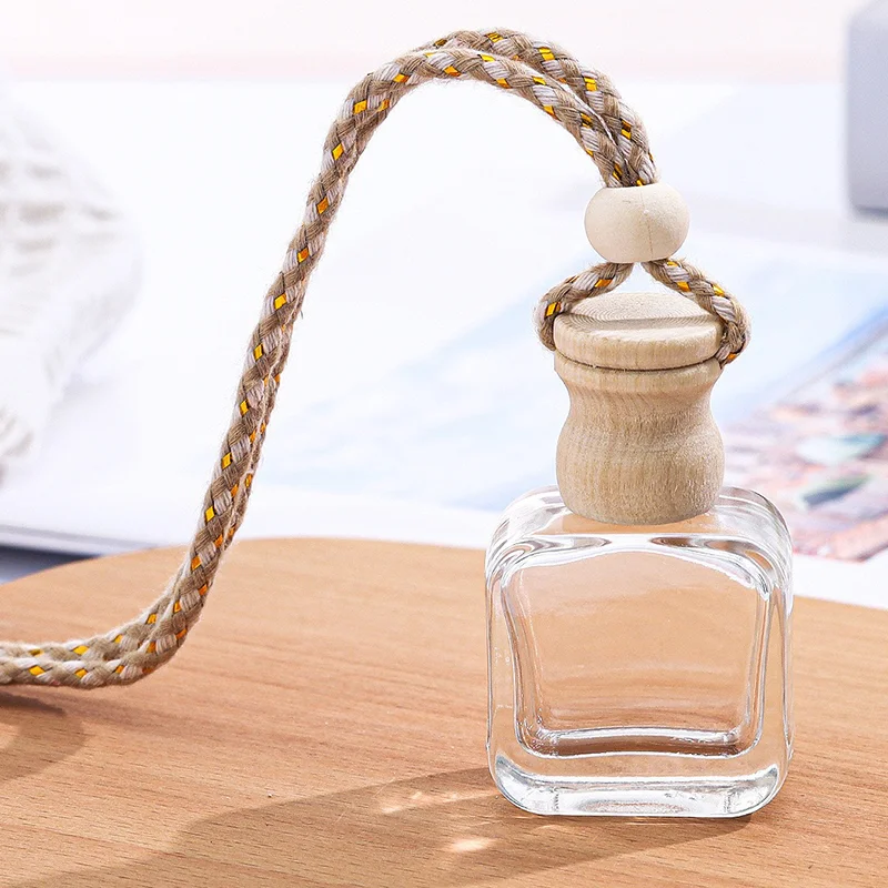 product image 10ml Square Perfume Glass Bottle Empty Hanging Car Diffuser Bottle SK-CADB009