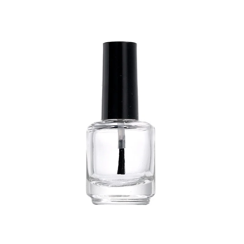 Transparent Empty Nail Polish Bottle Cylinder 15ml Cosmetic Gel Glass Custom Nail Polish UV Bottles 