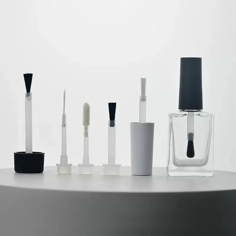 Transparent Empty Nail Polish Bottle Cylinder 15ml Cosmetic Gel Glass Custom Nail Polish UV Bottles 