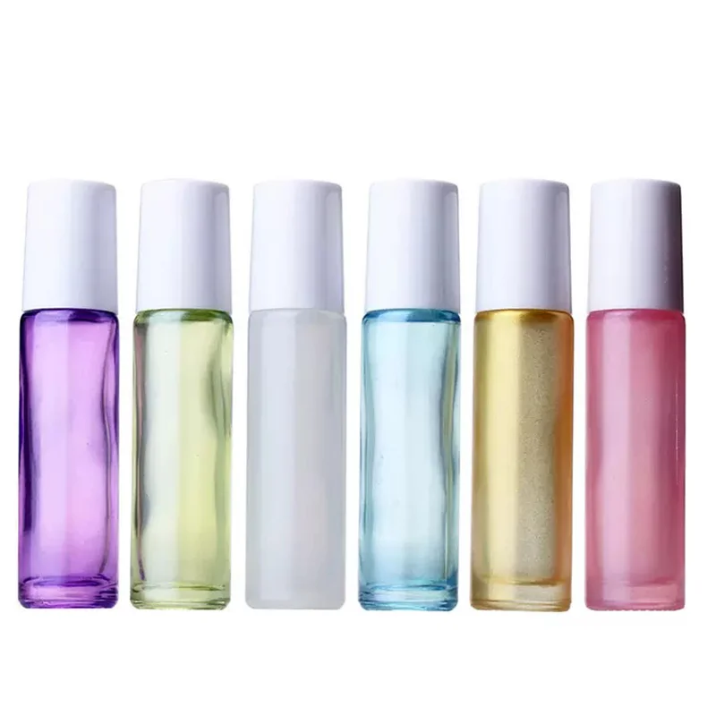 Customized Colorful Coating Roll on Glass Bottle with Metal Roller Balls