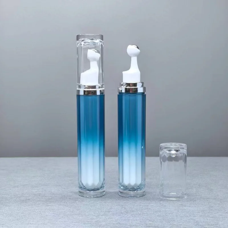 Cosmetic Packing Container 15ml 20ml Plastic Tube Stainless Steel Roll on Ball Massage Airless Bottle