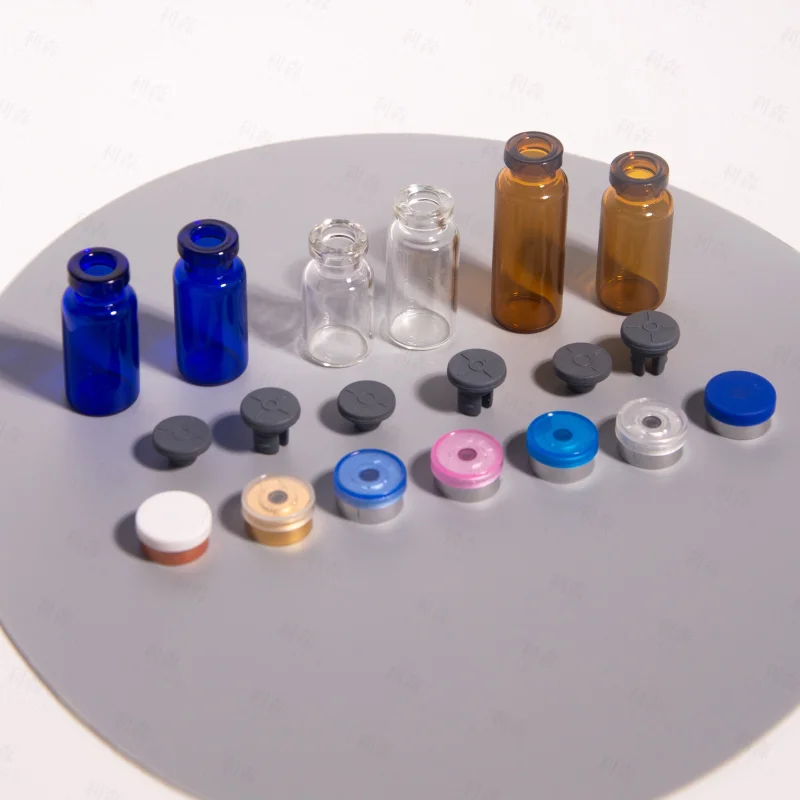 1ml 2ml Transparent Empty Glass Tube Injection Bottle Penicilline Bottles with Cork Cap