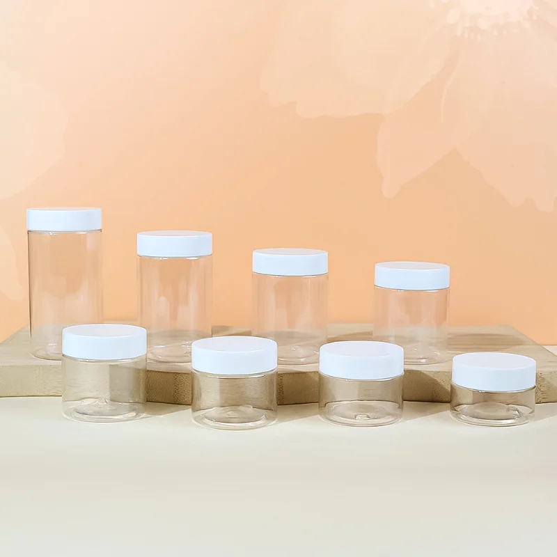 Refill 50g 80g 100g PET Plastic Body Butter Jars Cosmetic Container Eye Cream Jar With Dome Lids