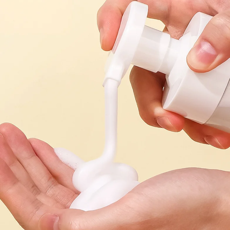 product image New Empty 250ml 300ml PET Plastic Transparent White Mousse Foam Pump Bottles for Facial Cleanser or Shampoo TP-PETJ012