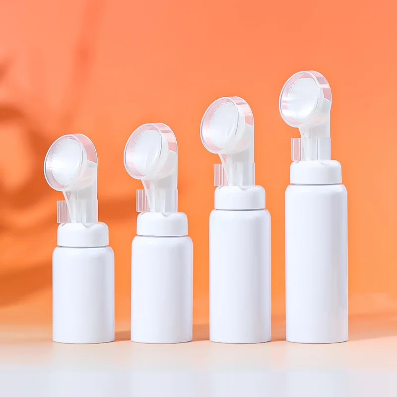 Empty Plastic Foam Pump Bottle 50ml 100ml Clear White Black PET Facial Cleanser Mousse Foam Pump Bottle