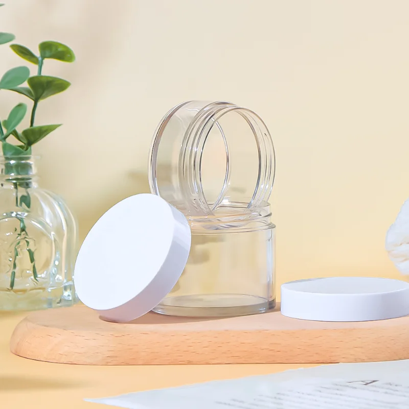 Custom Cream Bottle 50g 100g Screw Cap Luxury Empty Cream Jar in Transparent Color with Wide Mouth Leak Proof