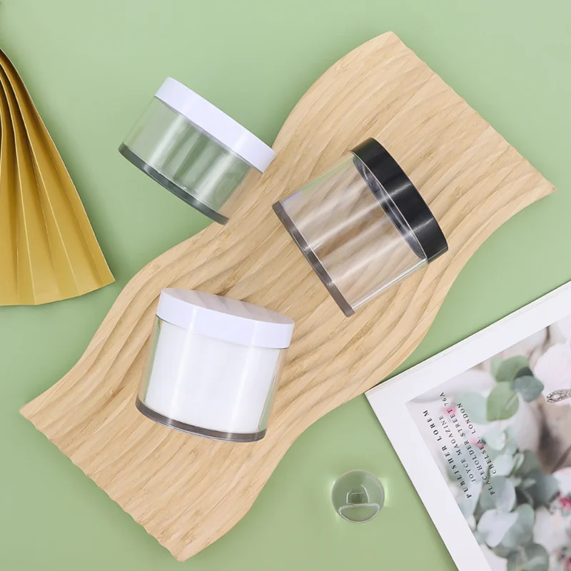 Cylinder Shape Plastic Cosmetic Jar with Screw Lid 200ml 300ml PET Face Cream Container
