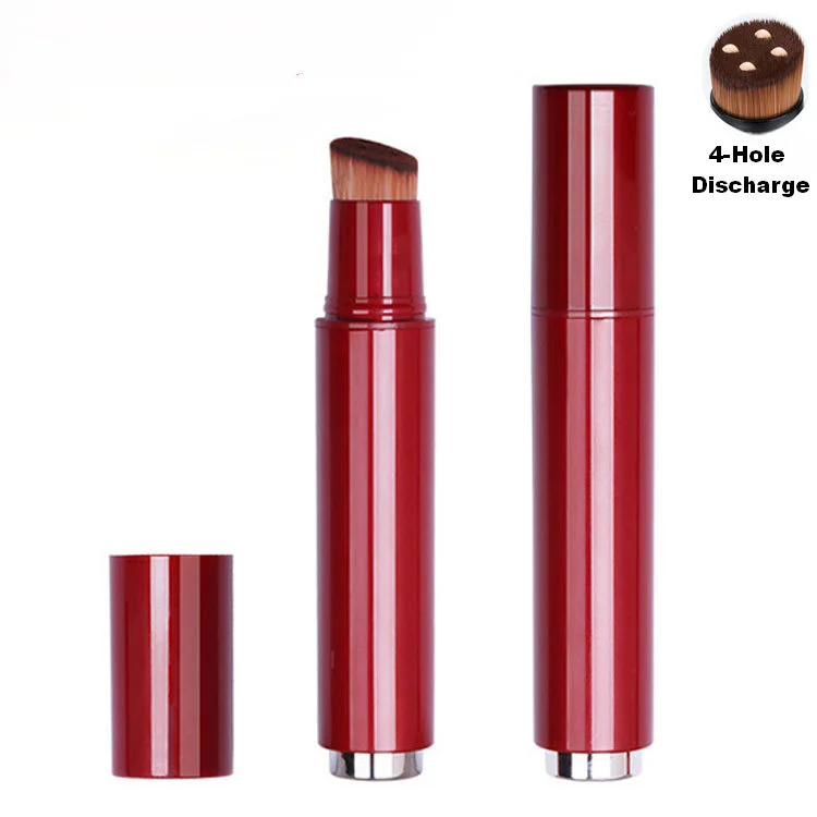 Custom Logo 20ML Flat Brush Refillable Liquid Foundation Pump Cosmetics Applicators Concealer Loose Powder Makeup Brush Container