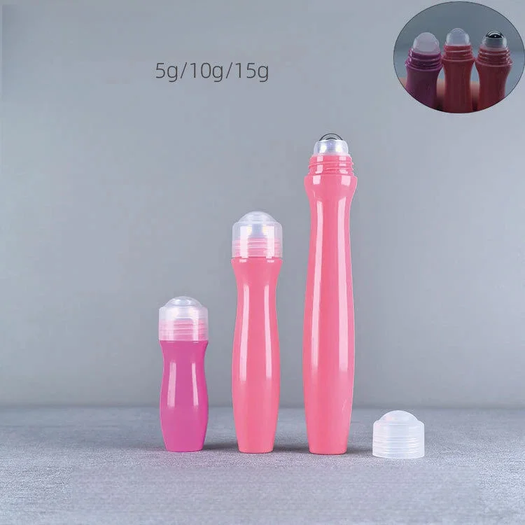 5ML 10ML 15ML White PET Plastic Roll-On Bottle with Steel Bead for Skin Care Serum Lotion Eye Cream Packaging Screen Printing