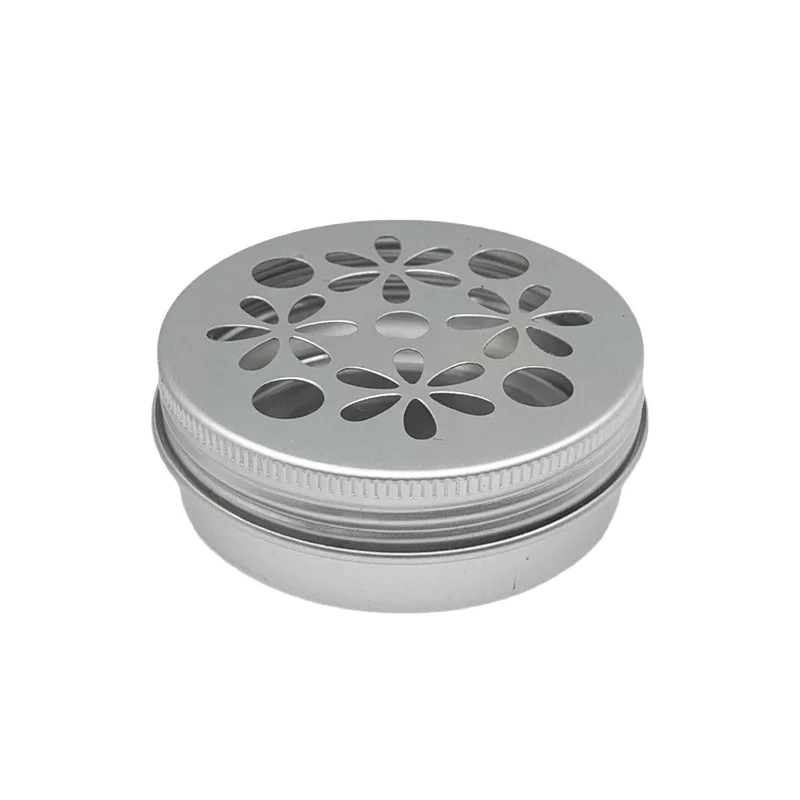 Aluminum 2oz Round Cosmetic Cream Candy Spice Pill Mint Small Metal Mini Tin Box with Screw Lid