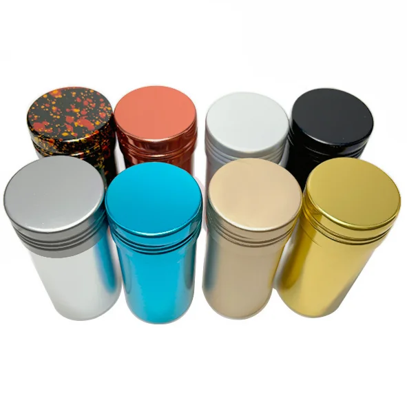40*90mm Empty Cylinder Shape Hair Wax Stick Container 75ml Aluminum Cosmetic Wax Cream Jar Hair Cream Jars with Screw Lid