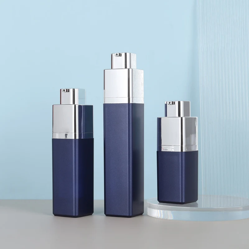 AS Cosmetic Luxury 50ml Airless Pump Bottle for Cream Serum Skincare square Twist 30ml Airless Pump Bottle