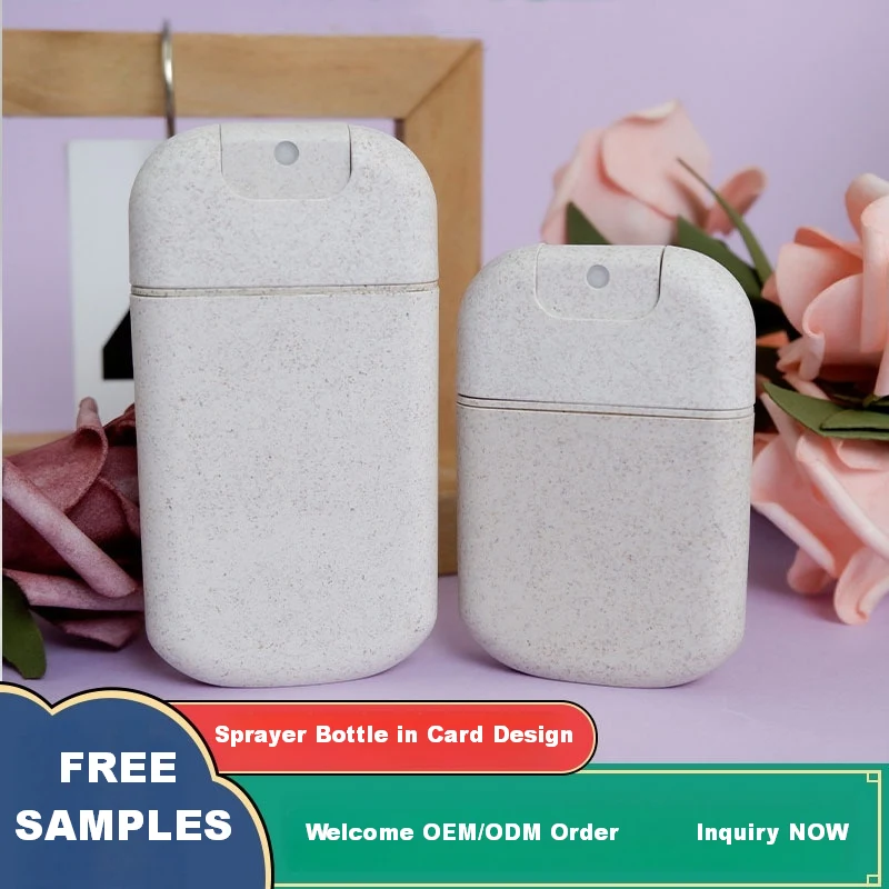 20ml/30ml Card-style Flat Pump Spray Bottles Pocket-sized Empty Portable Refillable Travel Toiletries Screen Printed Design