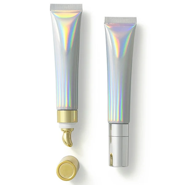 20ml Silver Cosmetic Hose Lip Gloss Eye Cream Emulsion Zinc Alloy 20g Empty Lip-Balm Essence Travel Packaging Soft Tube