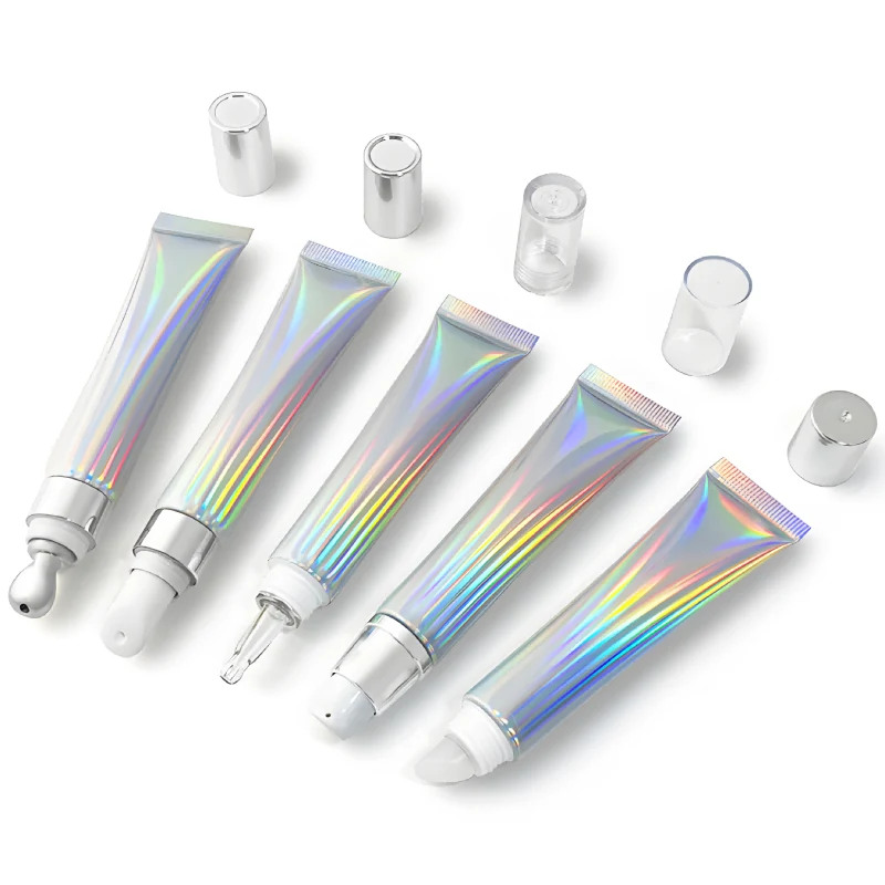 20ml Silver Cosmetic Hose Lip Gloss Eye Cream Emulsion Zinc Alloy 20g Empty Lip-Balm Essence Travel Packaging Soft Tube