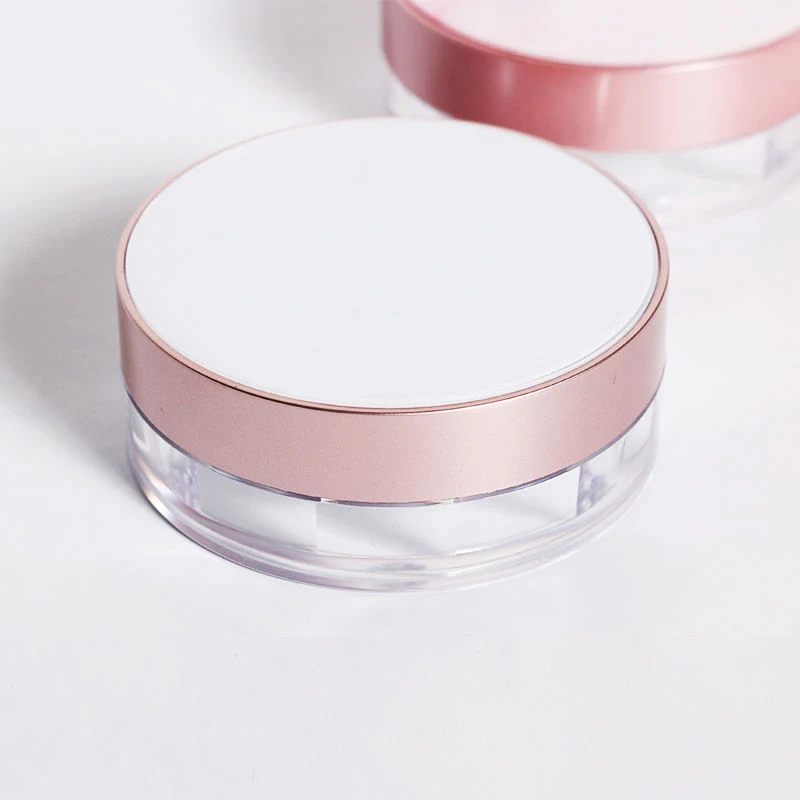 Free Sample Reusable 15g Plastic Cosmetic Jar with Screw Top for Loose Powder Honey Powder Blusher Talcum Powder